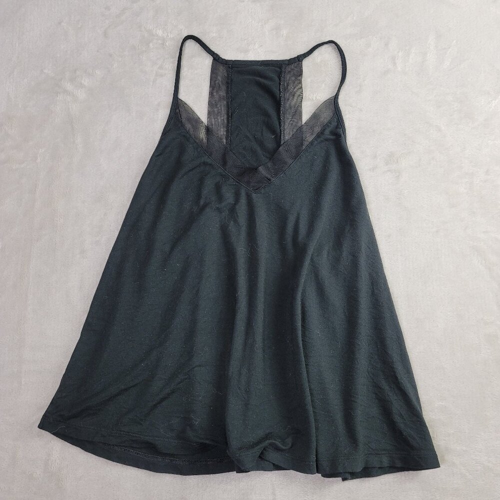 American Eagle Black Lace Open Back Women's Tank Top | Size S